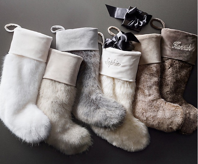 RH, Faux Fur Christmas Stockings