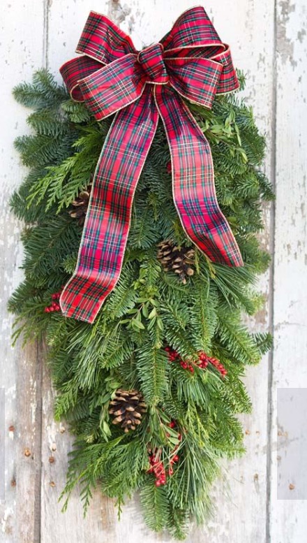 Holiday Woodland Evergreen door swag